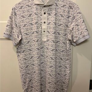 Greyson Men's Polo Shirt - White and Gray Pattern